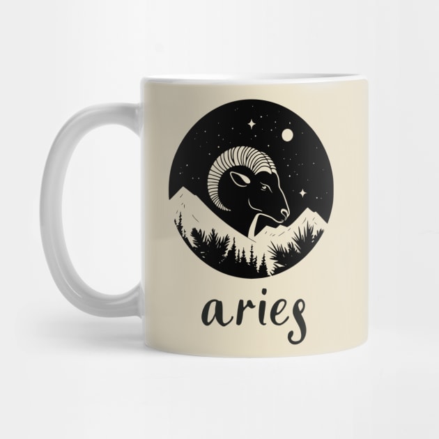 Aries Zodiac Sign Fiery Ram Artwork by TuncGK